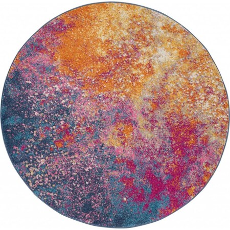 Palacedesigns 8 ft. Round Abstract Brights Sunburst Area Rug - Sunburst - 8' PA3667528
